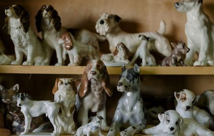 A shelf of ceramic figurines
