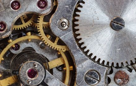 Interlocking clockwork gears
