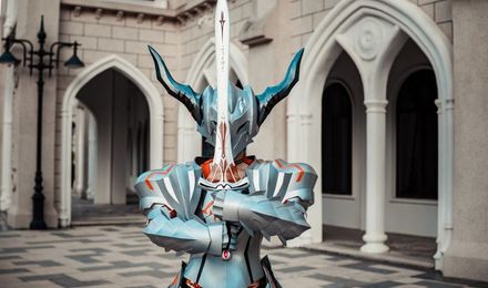 Ornate cosplay helmet prop