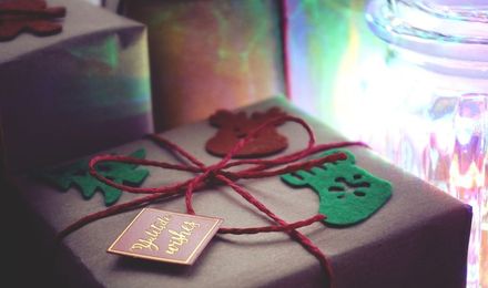 Custom gift tags tied with twine