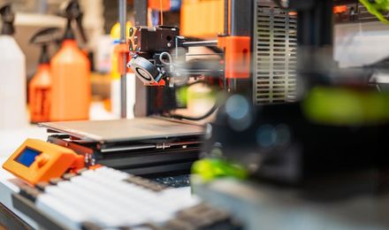 A 3D printer producing a prototype part